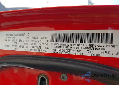 2011 Ram Ram 2500 St z USA, uszkodzony, nr VIN 3D7UT2CL7BG532893